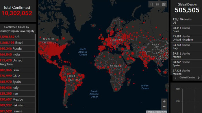 Десетте най-засегнати държави от COVID-19