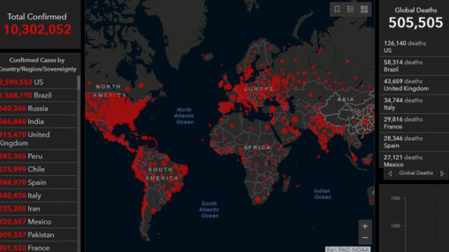 Десетте най-засегнати държави от COVID-19